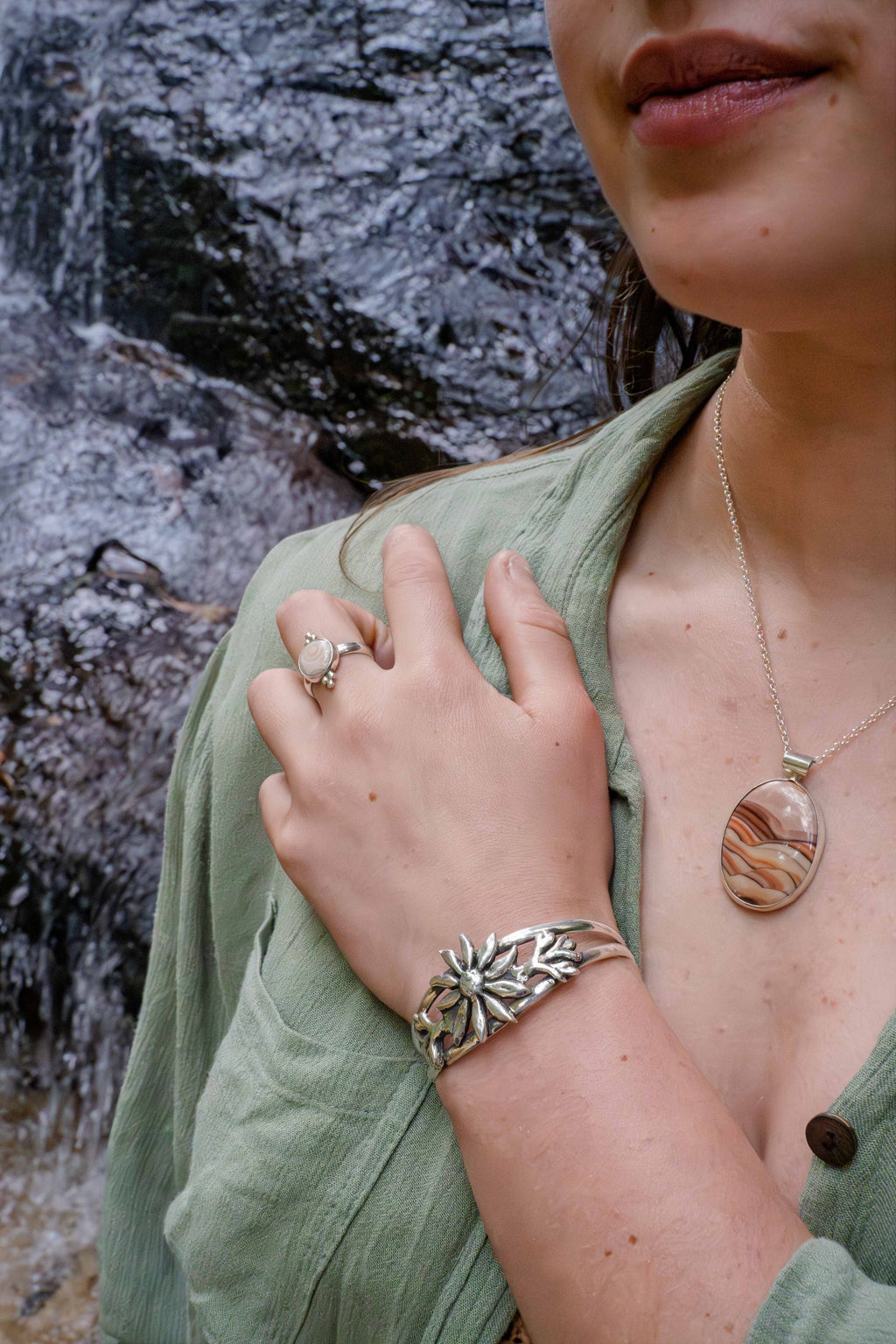 Wave Dolomite Jasper Statement Necklace