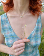Little Flannel Flower Crystal Charm Necklace