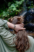 Flannel Flower Cuff Bracelet