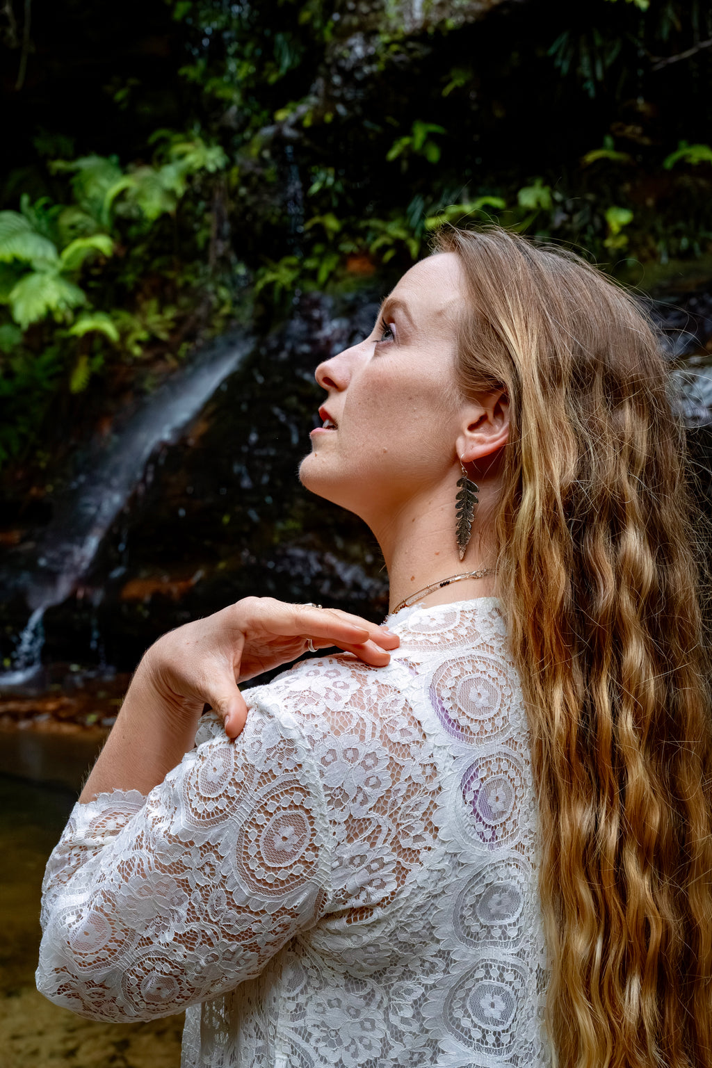 Silver Batwing Fern Earrings