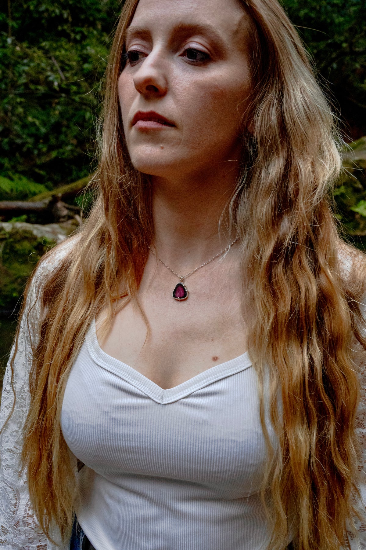 Watermelon tourmaline pendant
