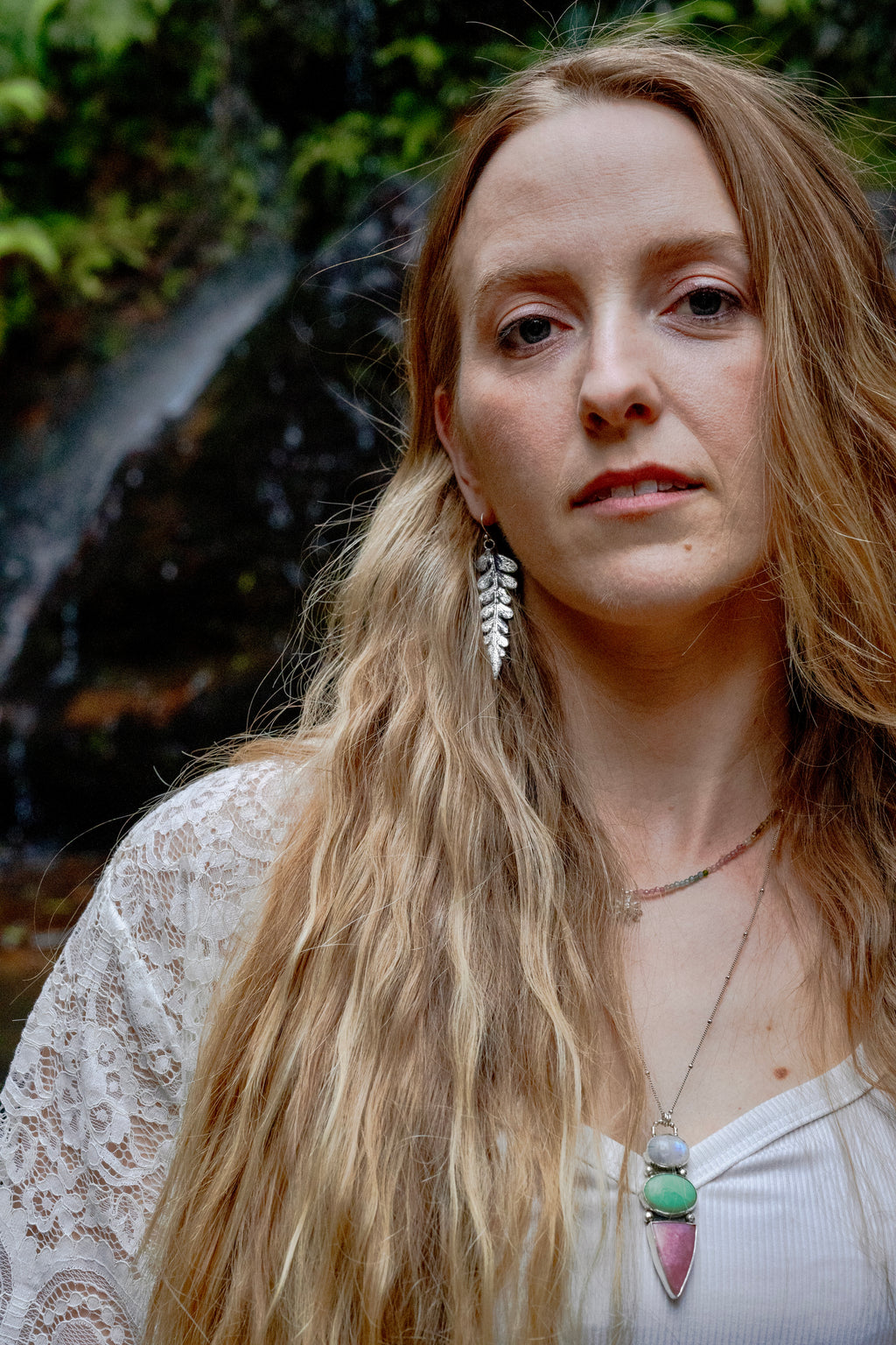 Silver Batwing Fern Earrings