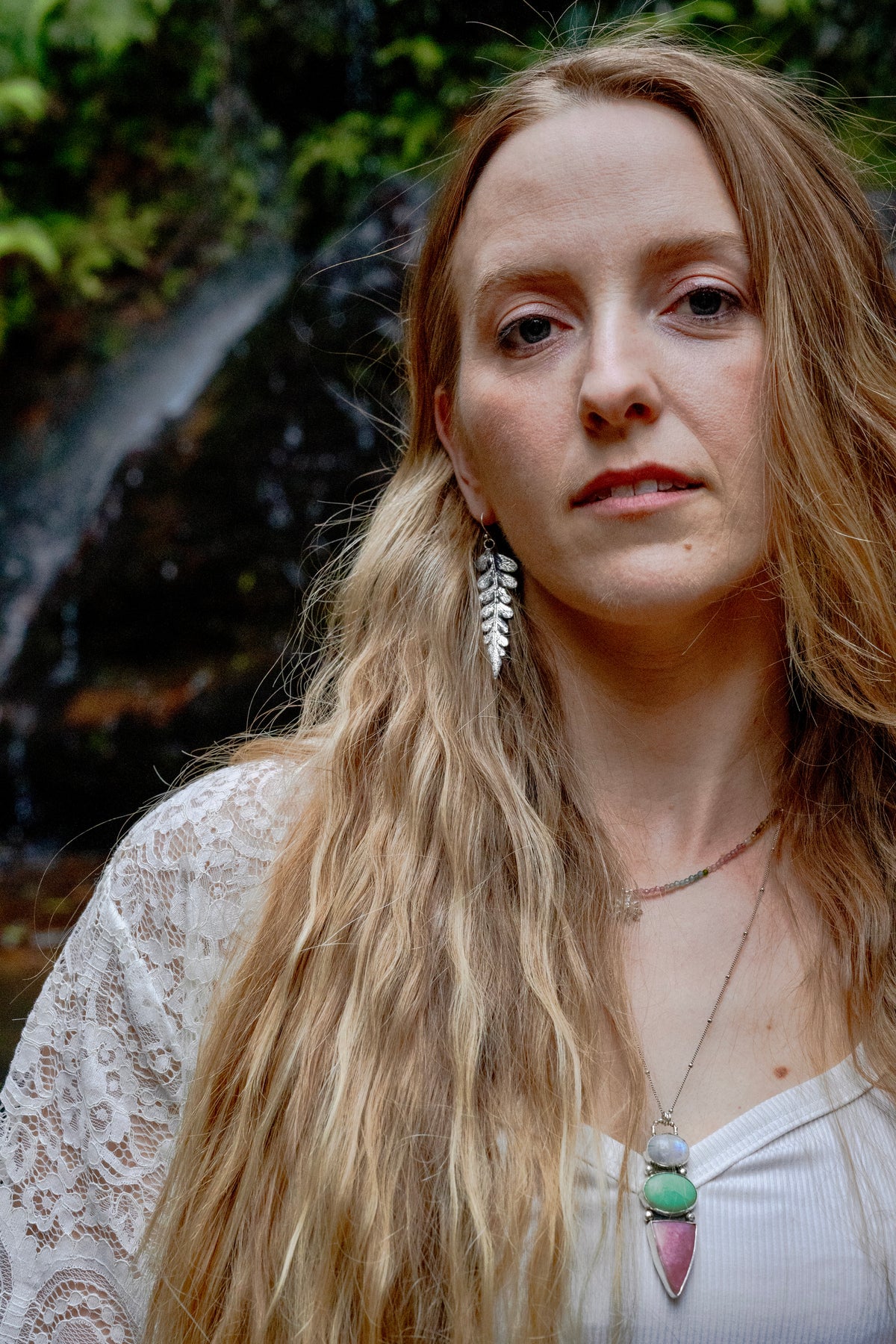 Silver Batwing Fern Earrings