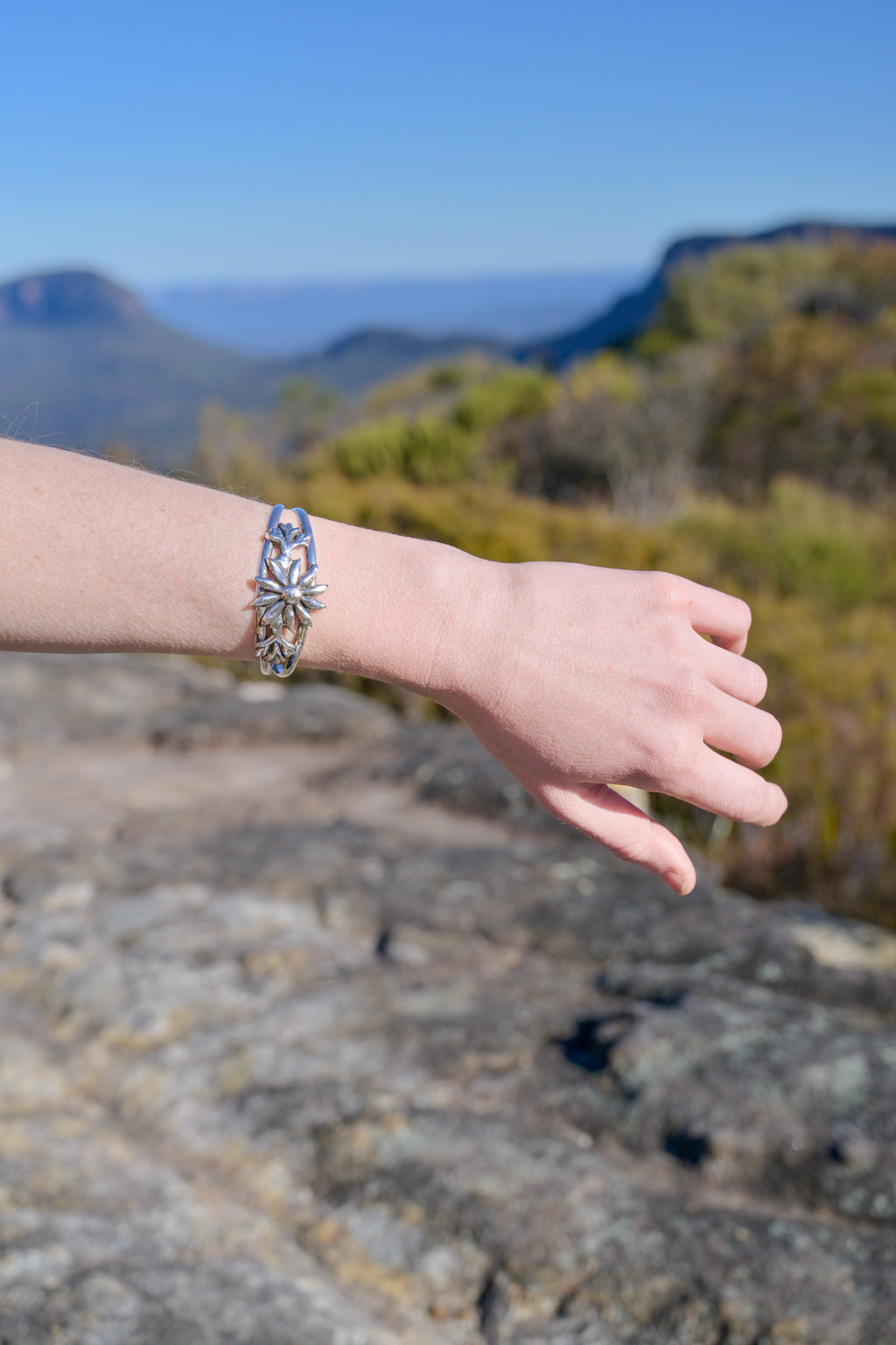 Flannel Flower Cuff Bracelet