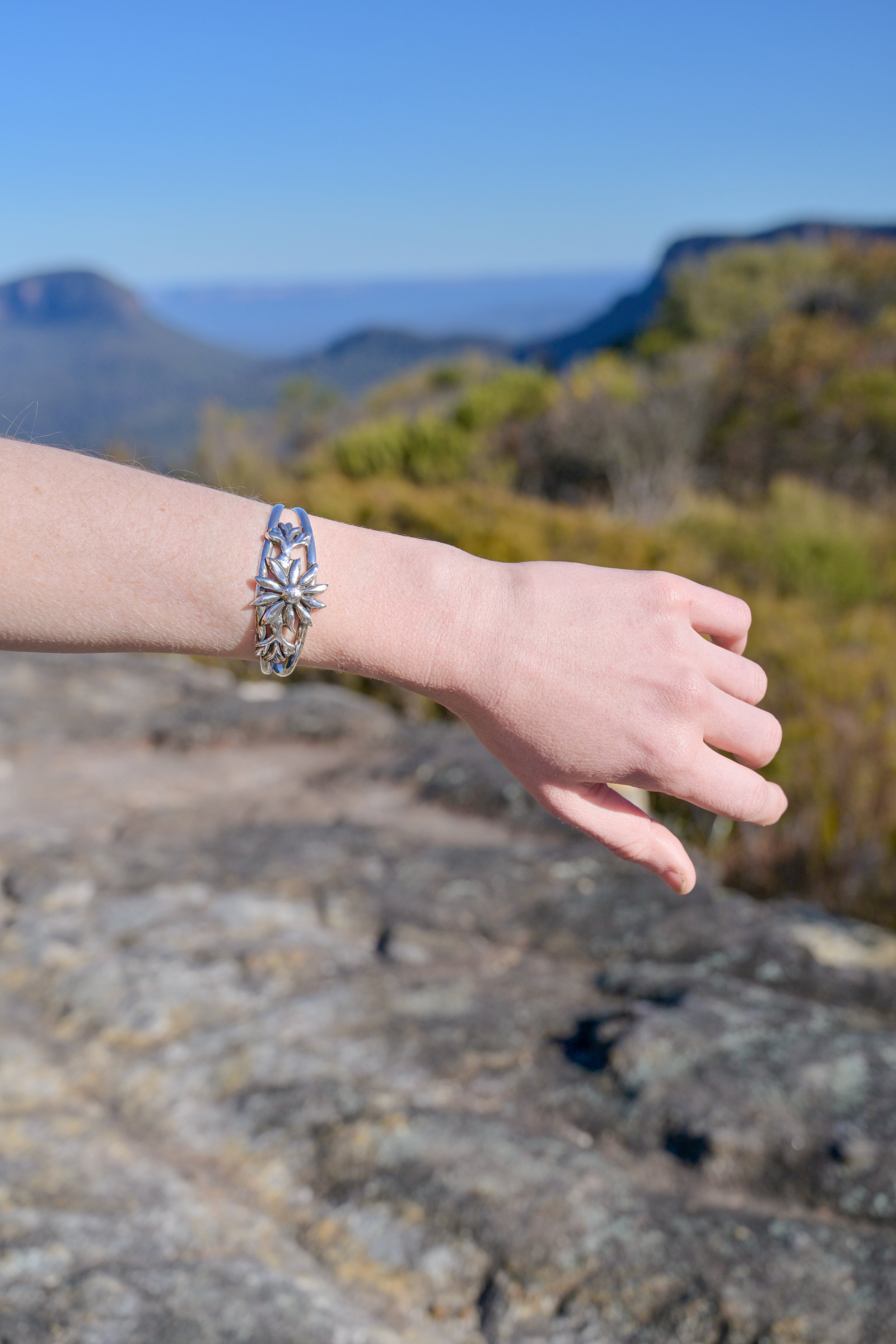 Flannel Flower Cuff Bracelet