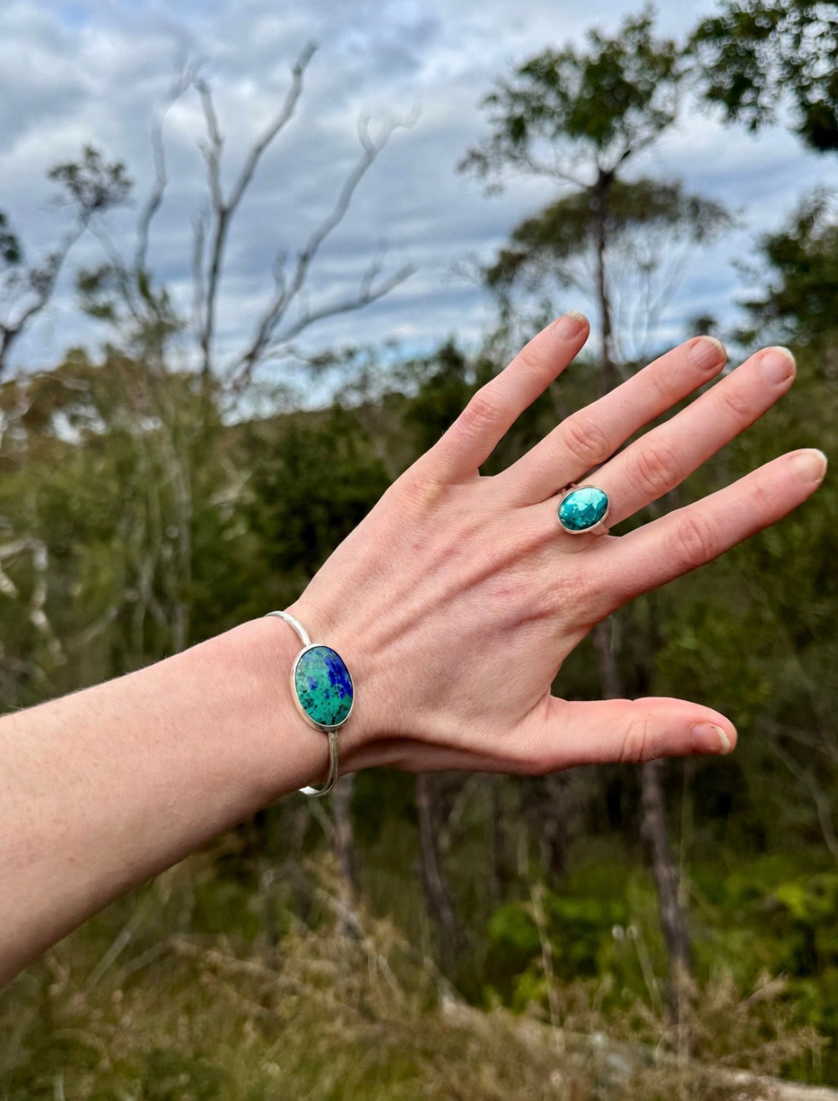 Azurite cuff bracelet