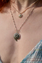 Silver Gully Fern Fiddlehead Necklace
