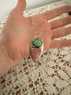 Pink Opal and Chrysophrase Statement Necklace