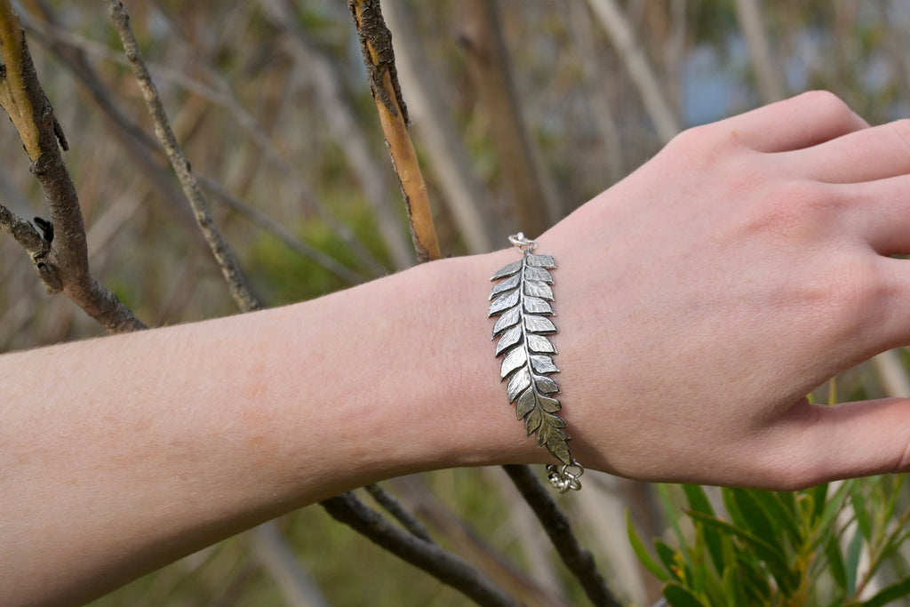 Silver Fern Leaf Bracelet