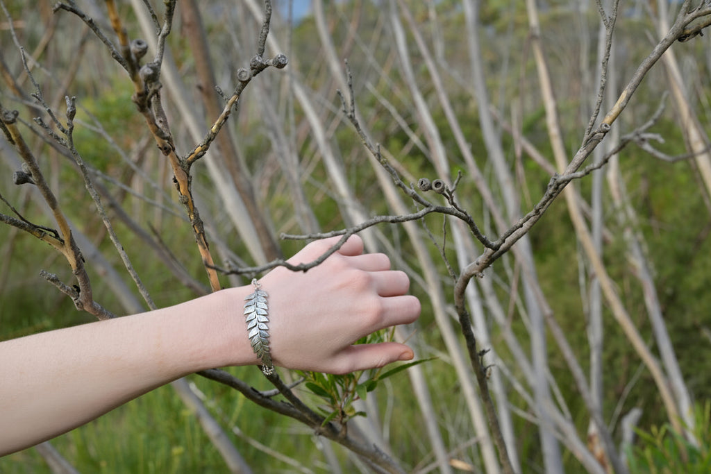 Silver Fern Leaf Bracelet