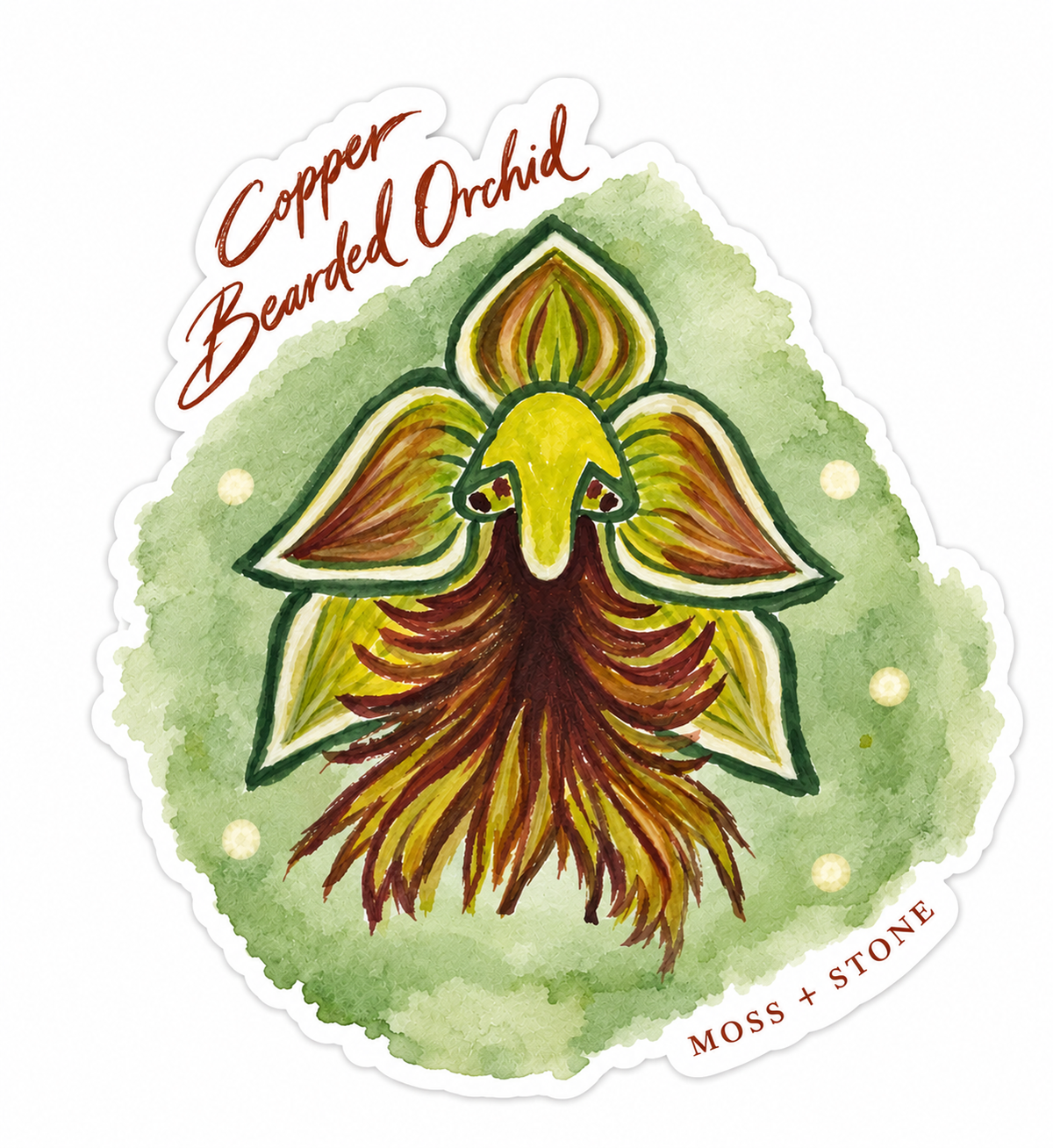 Copper Bearded Orchid Sticker