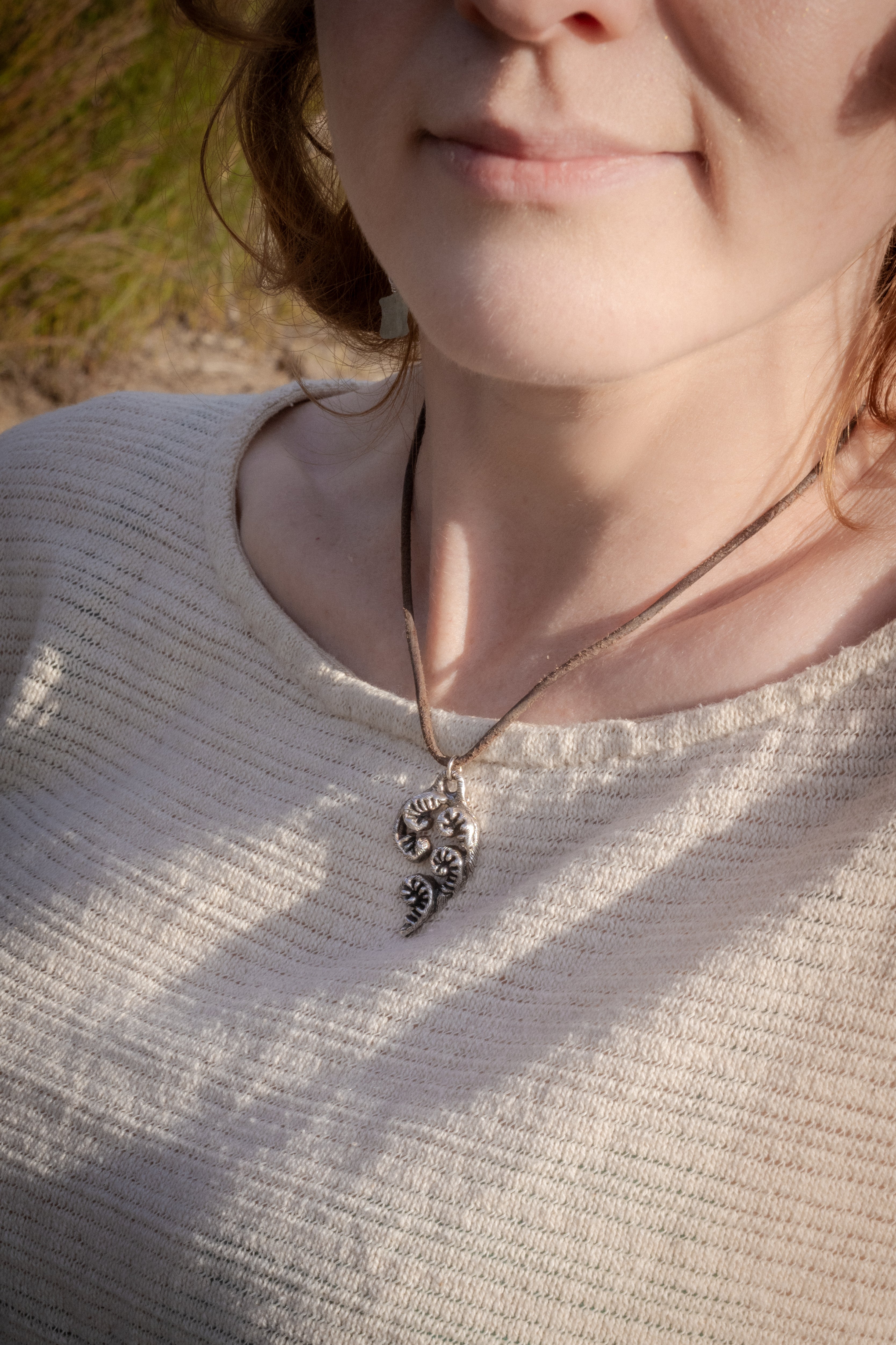 Fern Fiddlehead Pendant Necklace