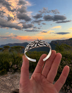 Flannel Flower Cuff Bracelet