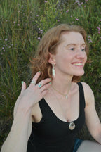 Peridot and Silver Charm necklace