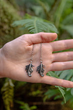 Handmade Silver Fern Dangle Earrings